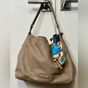 Michael Kors Taupe Pebbled Leather Hobo Bag